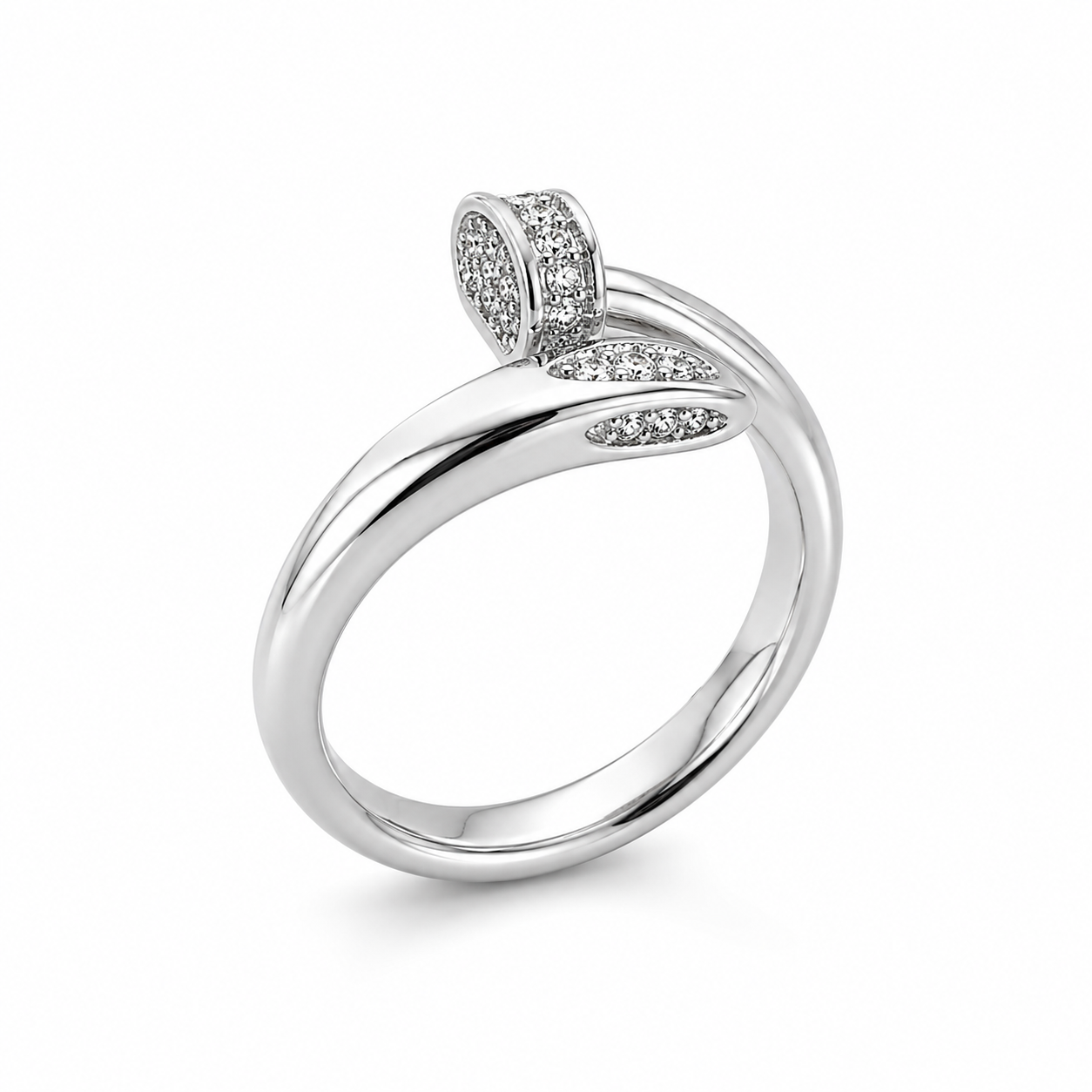 Minimal Wrap Nail Ring – Brass