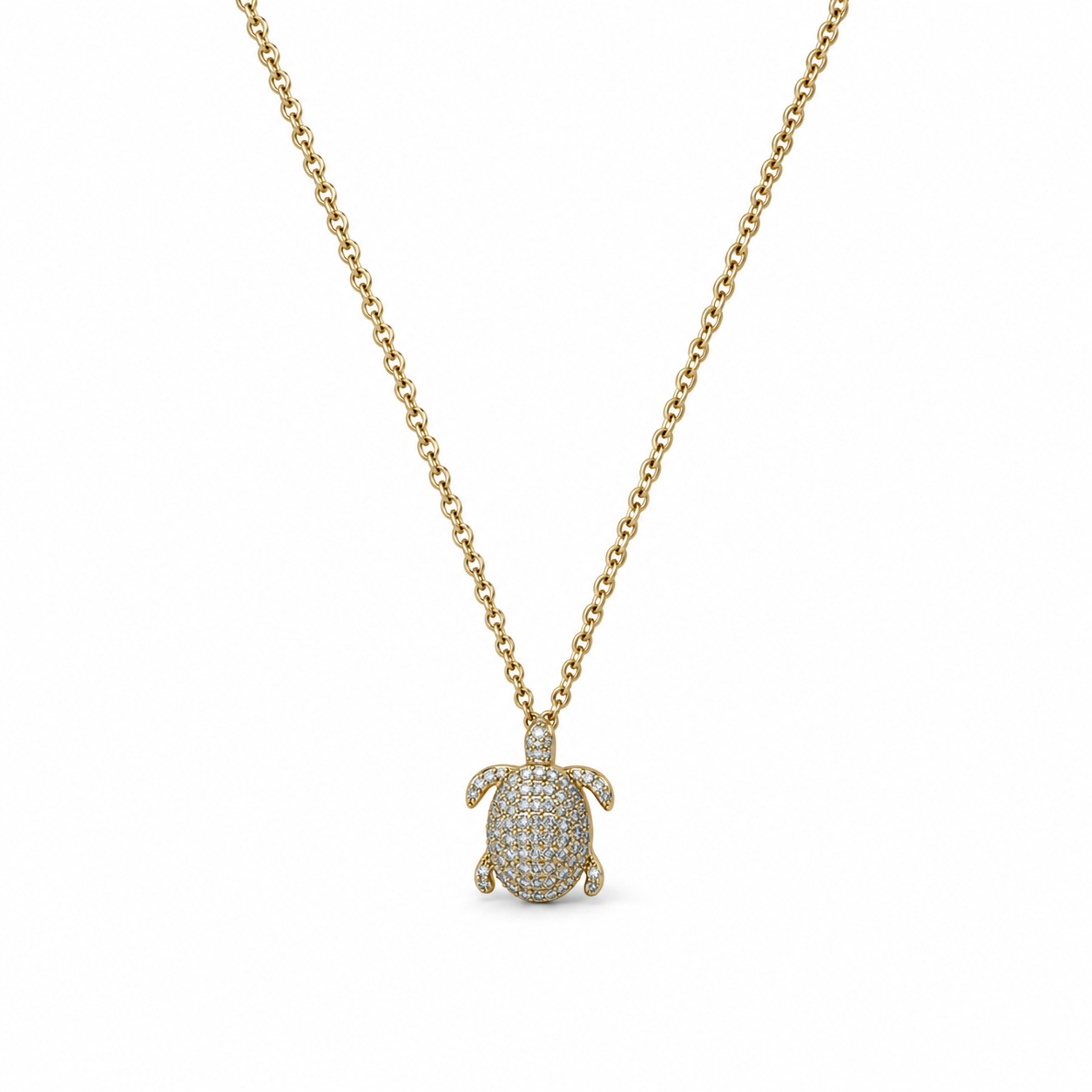 Mini Turtle Necklace – 14K Gold Plated Silver