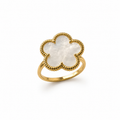 Mother of Pearl Clover Ring – Brass