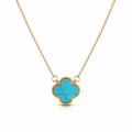 Flower Stone Necklace – Brass