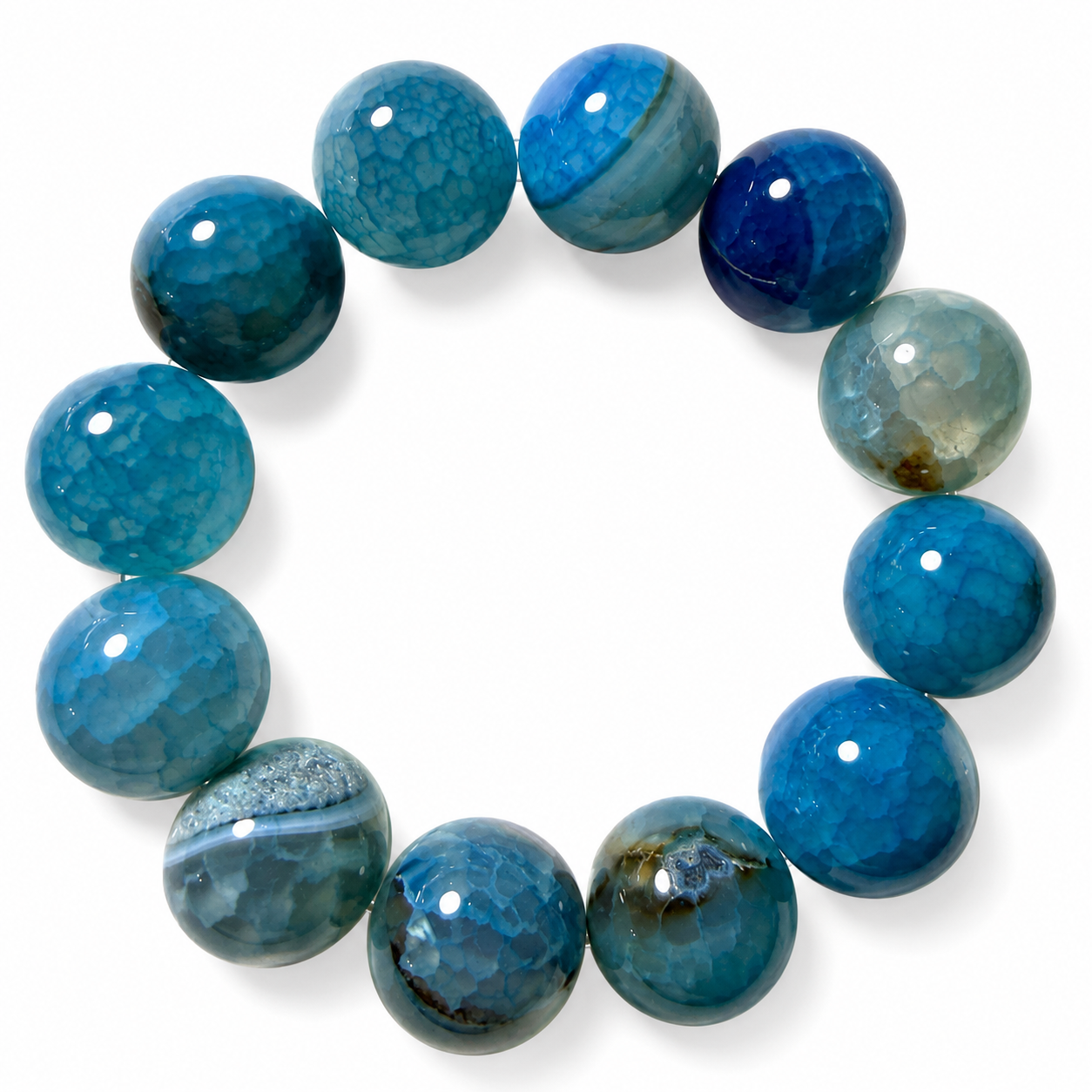 Blue Stone Beaded Bracelet