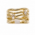 Crystal Wrap Statement Ring – Brass