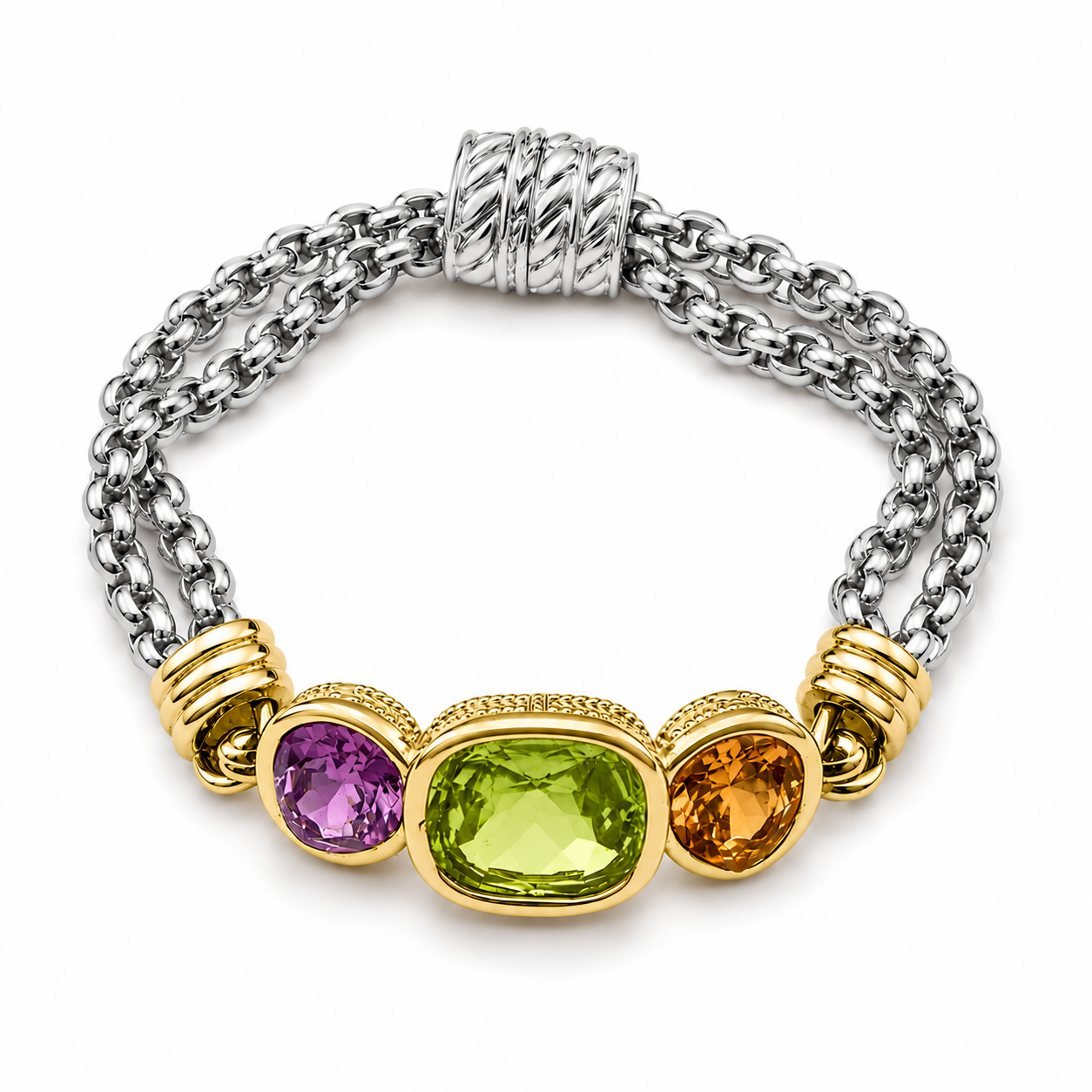 Multicolor Crystal Chain Bracelet