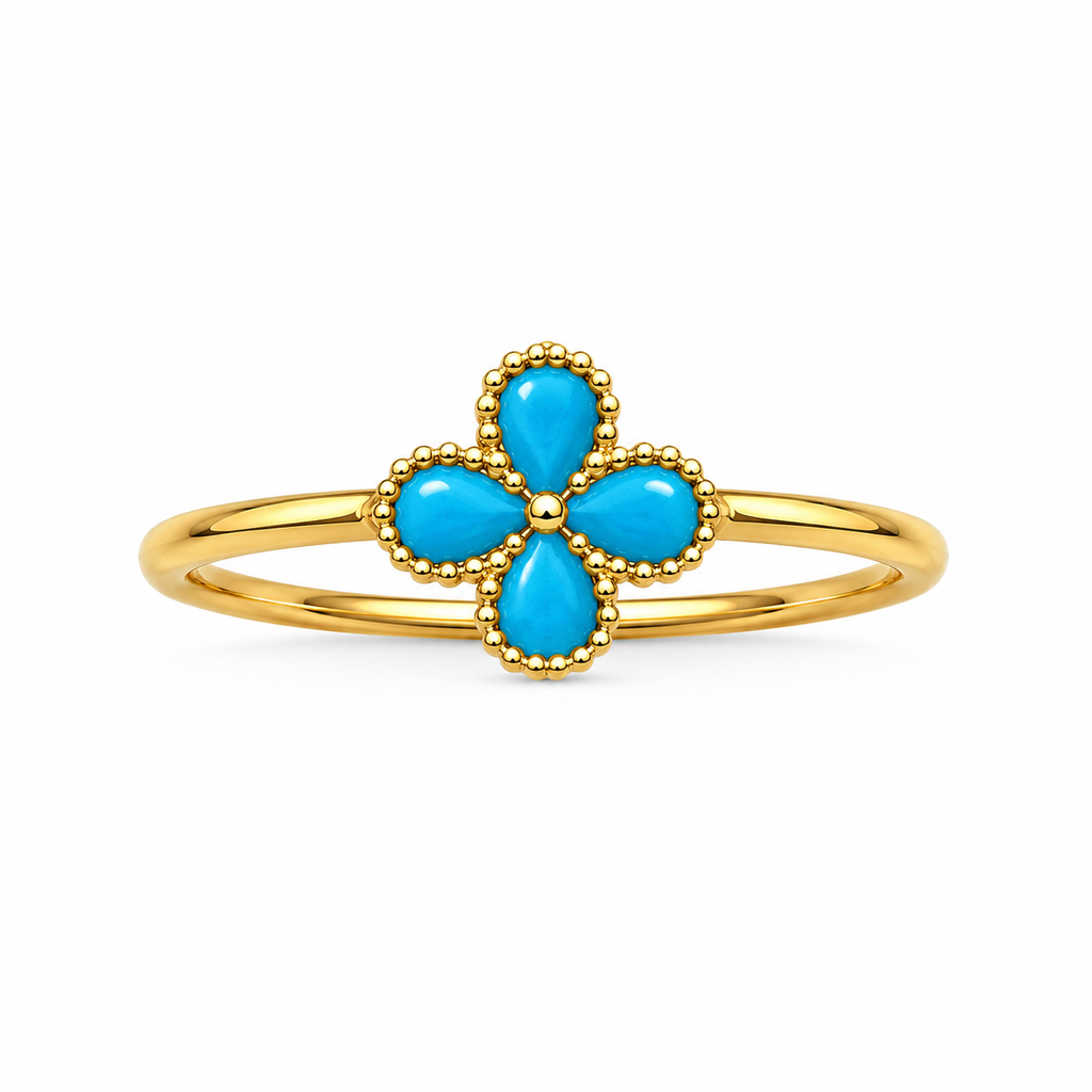 Crystal Clover Rings – 14K Gold Plated S925 Silver