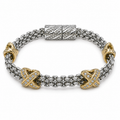 Two-Tone Crystal Orbit Bracelet – Premium Brass