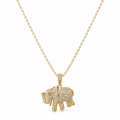 Crystal Rhinestone Elephant Necklace – 14K Gold Plated S925 Silver