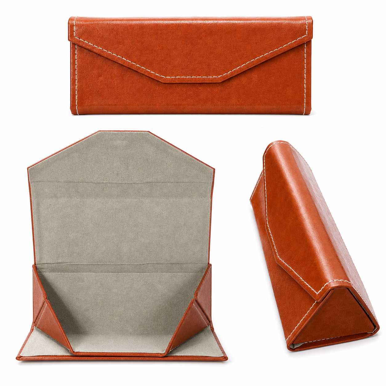 Foldable PU Leather Sunglasses Case | Magnetic Travel Eyewear Holder