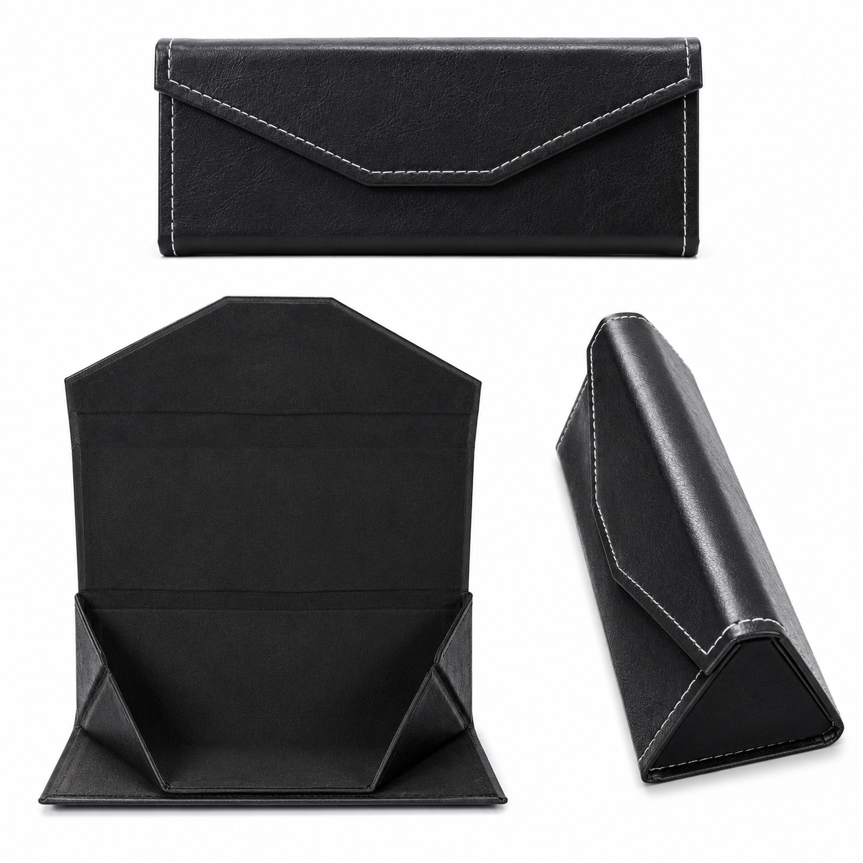 Foldable PU Leather Sunglasses Case | Magnetic Travel Eyewear Holder