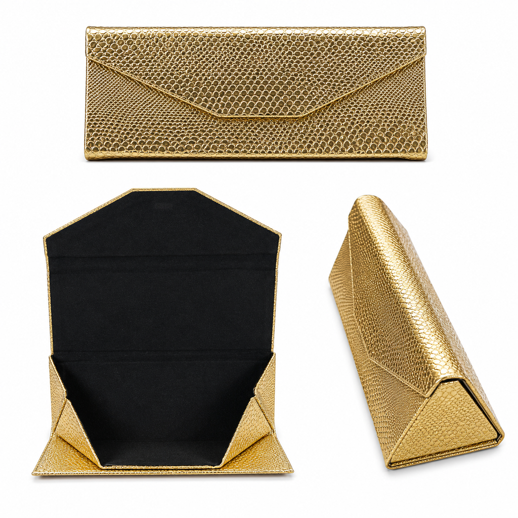 Foldable PU Leather Sunglasses Case | Magnetic Travel Eyewear Holder