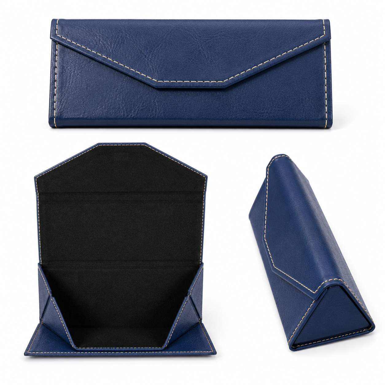 Foldable PU Leather Sunglasses Case | Magnetic Travel Eyewear Holder