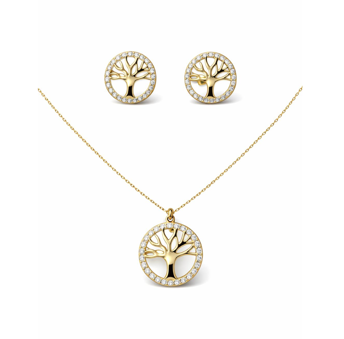 TREE OF LIFE NECKLACE AND EARRINGS SET