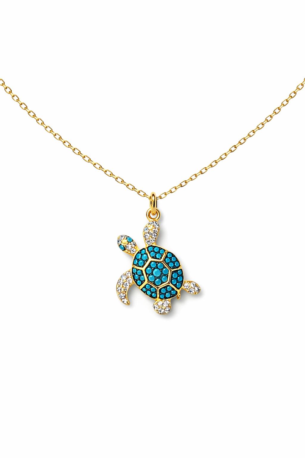 MINI RHINESTONE TURTLE NECKLACE