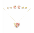 FLOWER NECKLACE AND EARRINGS SET