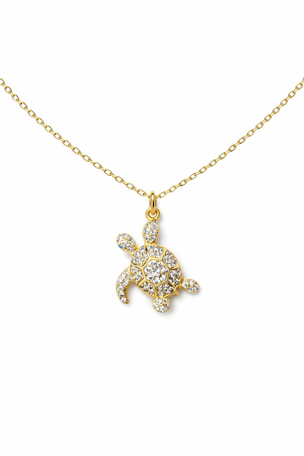 MINI RHINESTONE TURTLE NECKLACE