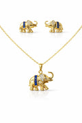 RHINESTONE ELEPHANT NECKLACE AND EARRINGS SET