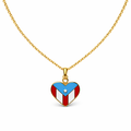 PUERTO RICO FLAG HEART NECKLACE