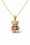 RHINESTONE DOMINICAN REPUBLIC BEAR NECKLACE