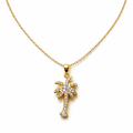 RHINESTONE PALM TREE NECKLACE