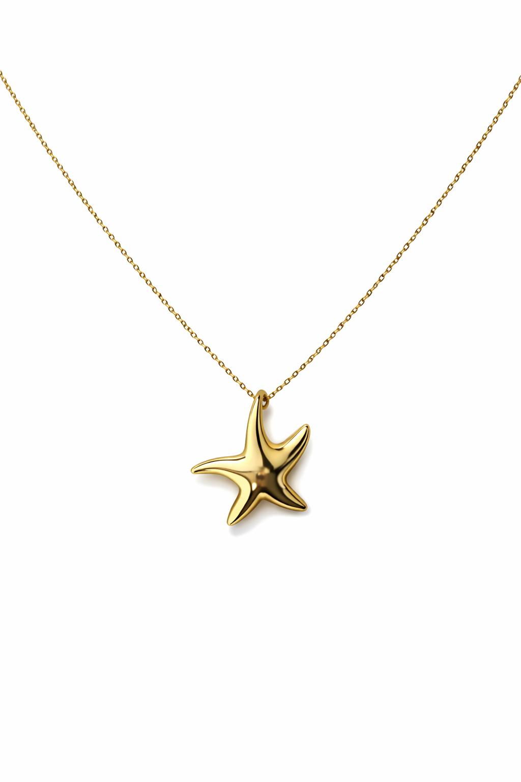 SOLID SEA STAR NECKLACE (GOLD)