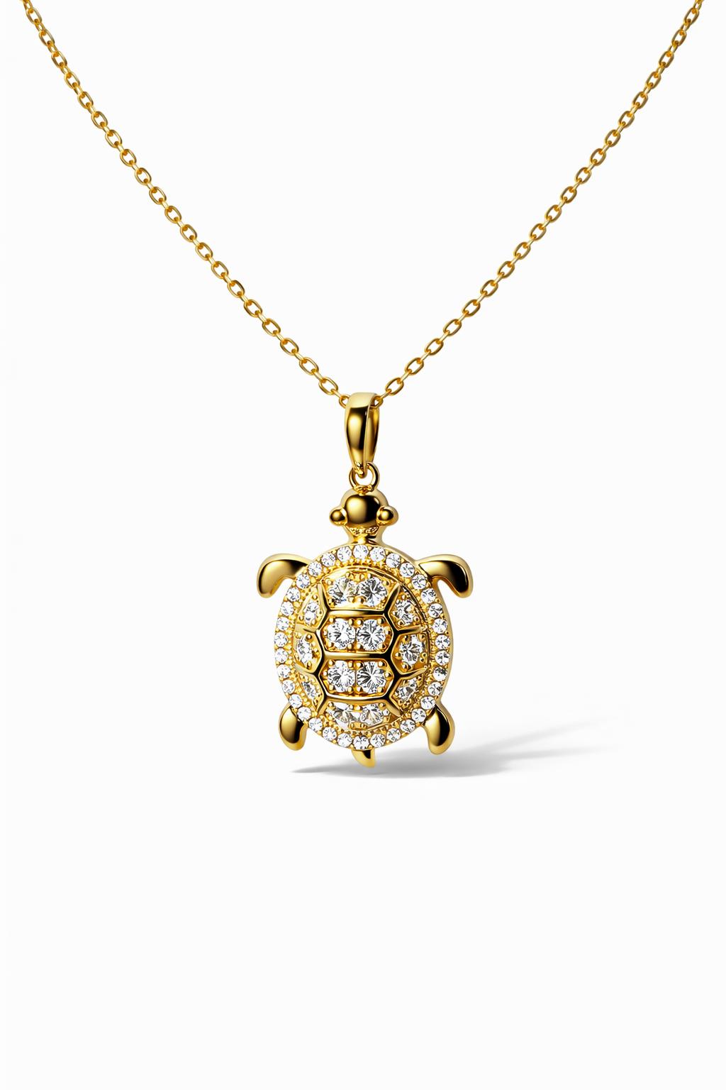 RHINESTONE TURTLE NECKLACE