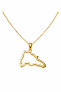 Dominican Republic Outline Map Necklace – S925 Sterling Silver